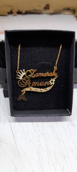 customizer beautiful gold plated name locket. 9