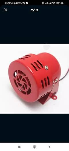 12 volt ka hooter red color emergency siren hooter