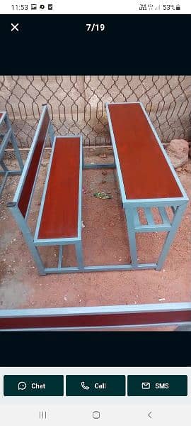 school-collage-furniture-desk bench-chairs-iron chair-iron desk bench 0
