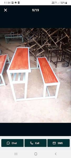 school-collage-furniture-desk bench-chairs-iron chair-iron desk bench 2