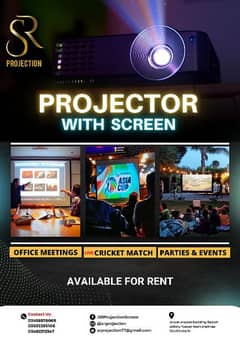 projector speaker screen Available On Rent