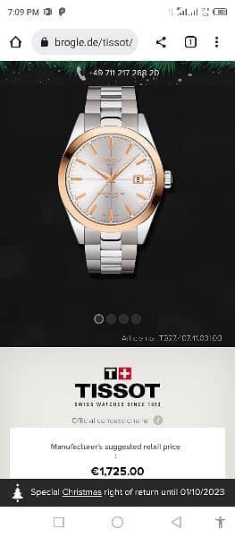Tissot Automatic Gold Bezel watch brought from Germany. 7
