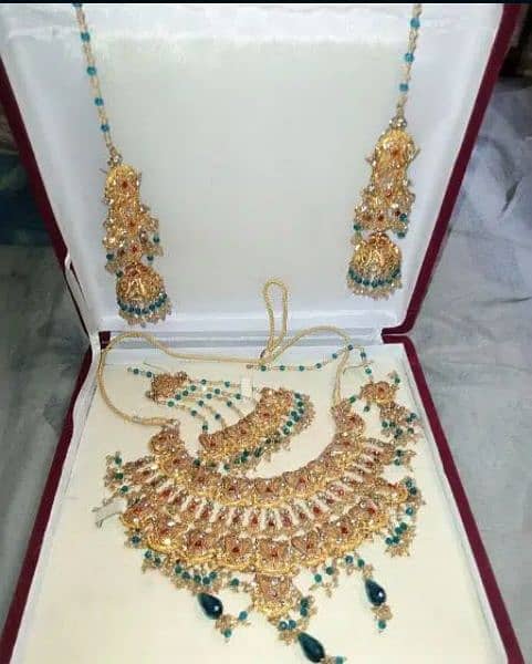 Bridal Maxi lehnga handmade Dress / barat or valima or jewellery set 3