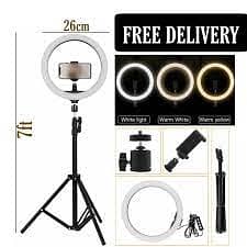 LED Ring Light 10 Inch \ 26 cm With 7.5ft Metal Tripod Stand