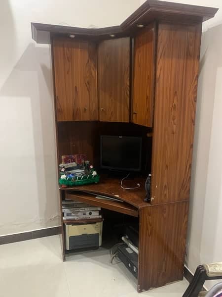 Corner Computer Table with Cabinets 1