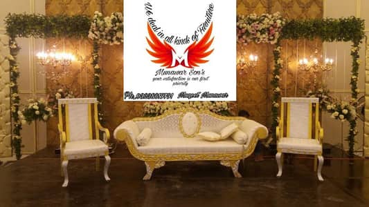 Luxury stage sofa set silver line