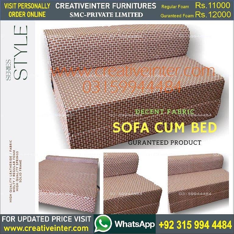 Sofa cum bed set dining office table chair cupboard coffee center 6