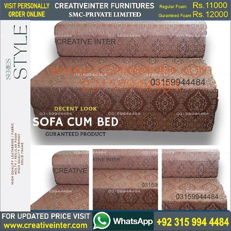 Sofa cum bed set dining office table chair cupboard coffee center 8