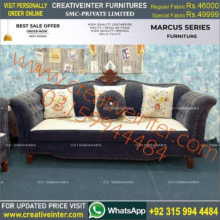 Sofa cum bed set dining office table chair cupboard coffee center 19