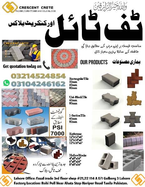 Tuff Tiles 5000 to 7000 PSI (Taxila Manufacture) 2