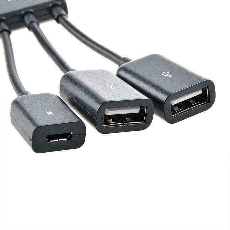 3 in 1 Micro USB HUB MALE TO FEMALE and Double USB 2.0Host OTG Adapter 1