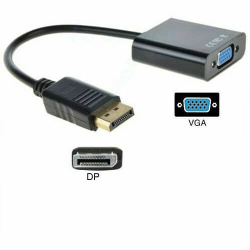 DP To VGA Adapter Display Port Converter 1080p For Laptop PC 0