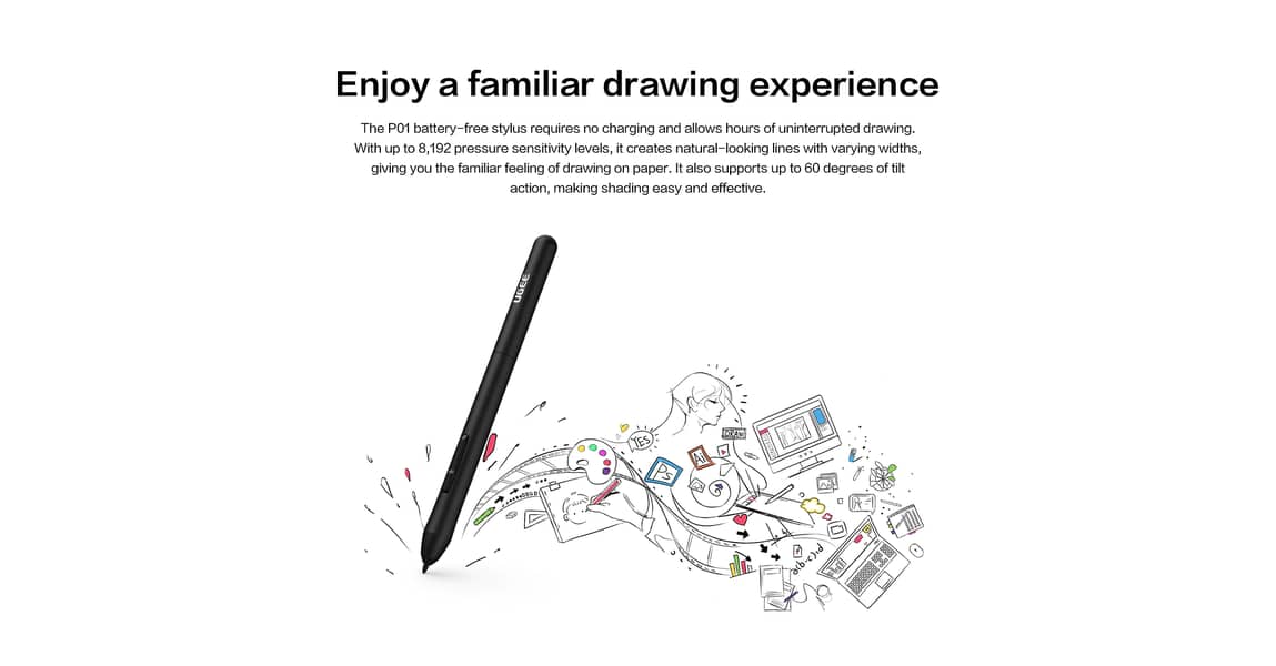 Graphics Drawing Tablet, UGEE M708 10 x 6 inch Large Drawing Tablet 7