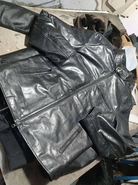 genuine leather hood jacket 6