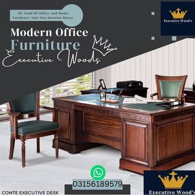 Executive Office Table Interwood with Side Table
