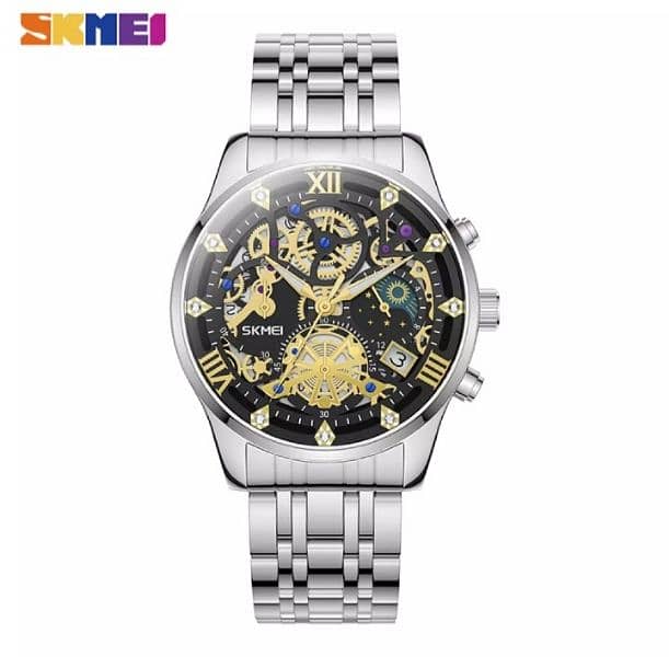 SKMEI Fashion Stainless Steel Waterproof watch for Men 7039 1