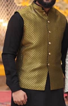 Green embroidered Waistcoat by Amir adnan L size