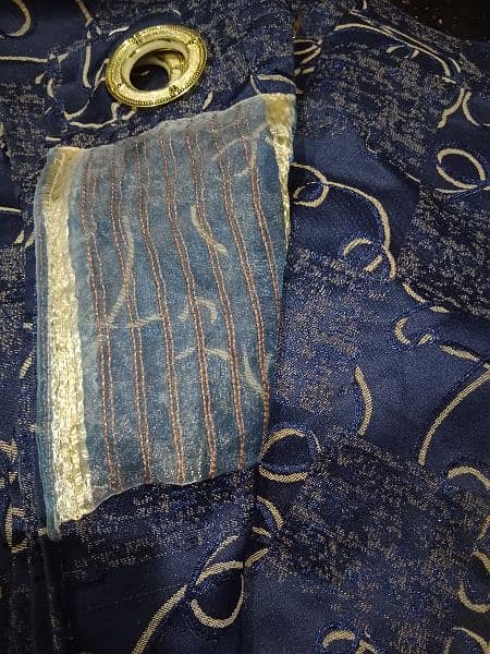 curtains fancy blue and golden colour  new 4 pieces full lenght 1
