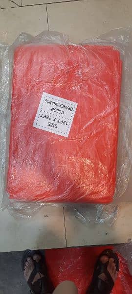 Orange Water Proof Plastic Tarpal,Labour Tent,Hiking Tent,Green Net, 7