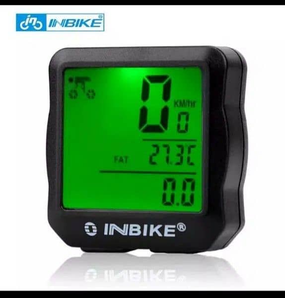 in bike speedometer green background light digital speedometer 0