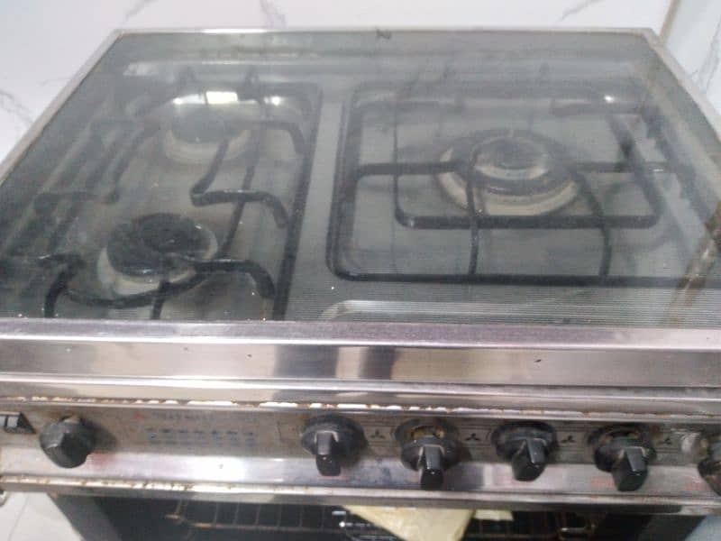 3 burner oven with top glass cover for sale 5