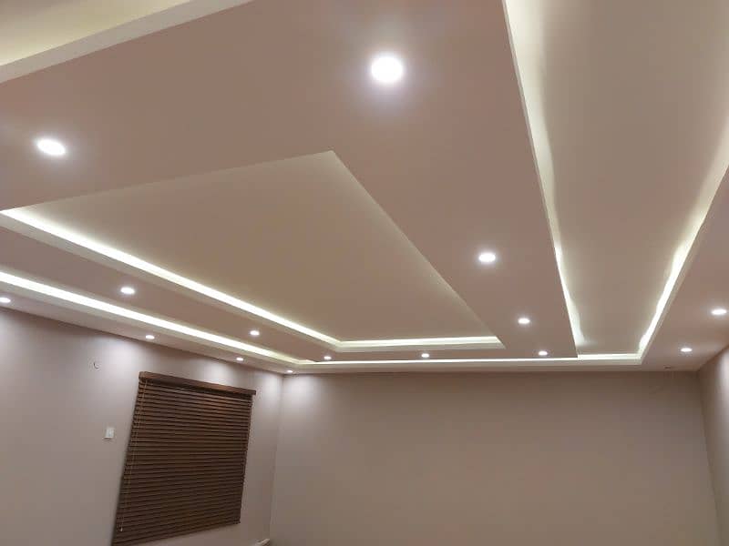 False Ceiling, wallpaper, curtain, window blinds Pvc sheets Glass work 1