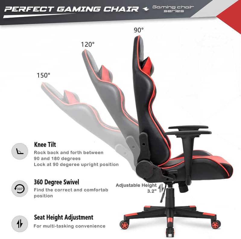 GLOBAL RAZER Premium Quality Imported Gaming Chair with Reclining 6