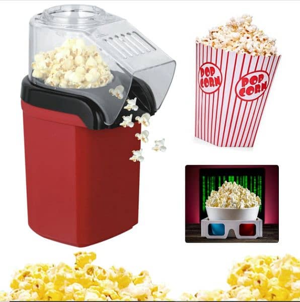 Popcorn Maker Hot Air Popcorn Popper 1200W With Measuring Cup Oil Free 8