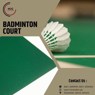 Badminton court, PVC multi sports Flooring 0