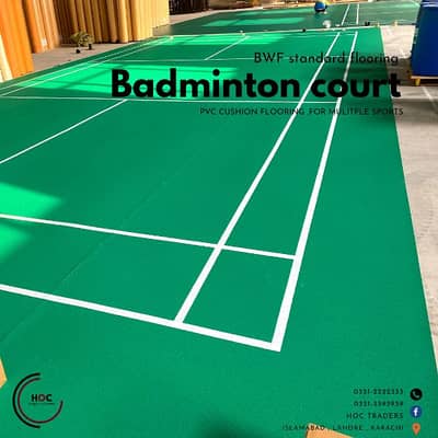 Badminton court, PVC multi sports Flooring 2