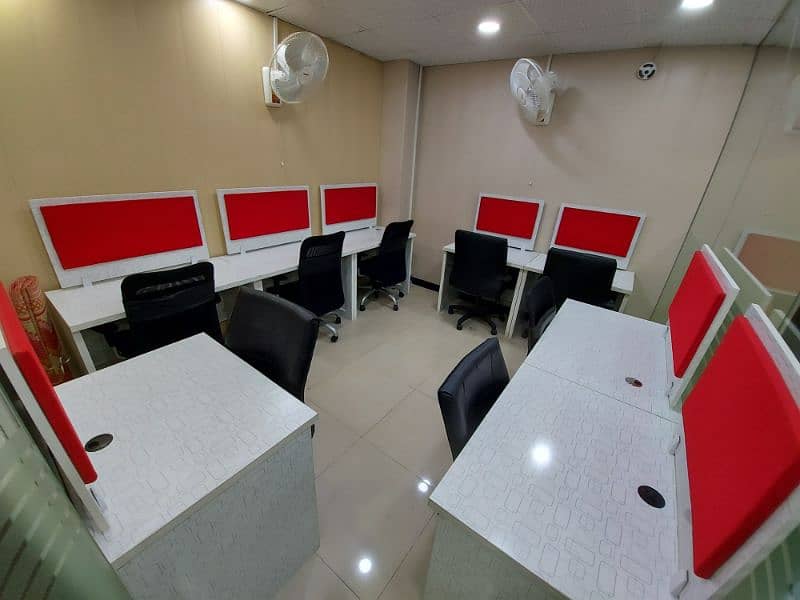 Full Furnished office for rent Main airport road near yasir broast 5