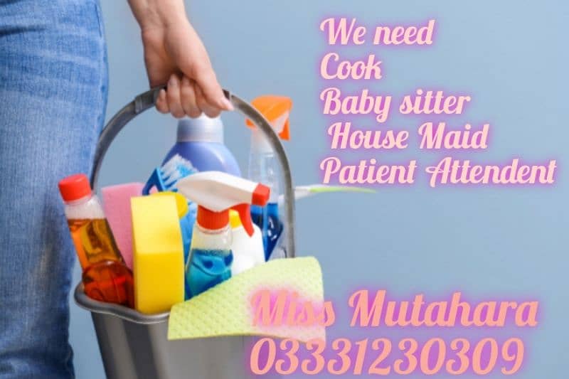 required fulltime maid,baby sitter, cook patient Attendent 0