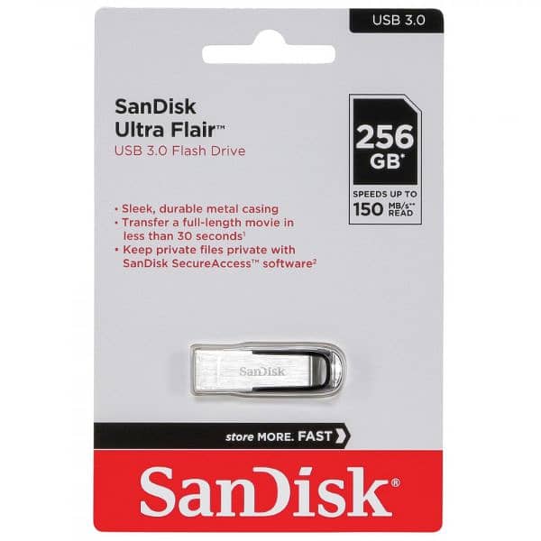 Sandisk Ultra Flair USB 3.0 Flash Drive – 256GB 2