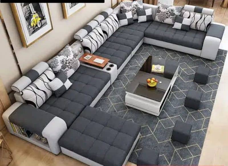 L  Shape,smart Bed, Crown,Living Room,Corner Sofa Set 12