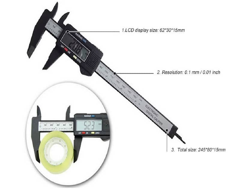 100% Accuracy Digital Electronic Carbon Fiber Vernier Caliper 2