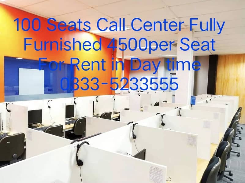 Rent 6000 per seat,Furnished Call Center 10Seats to500 SeatsFor RENT 5