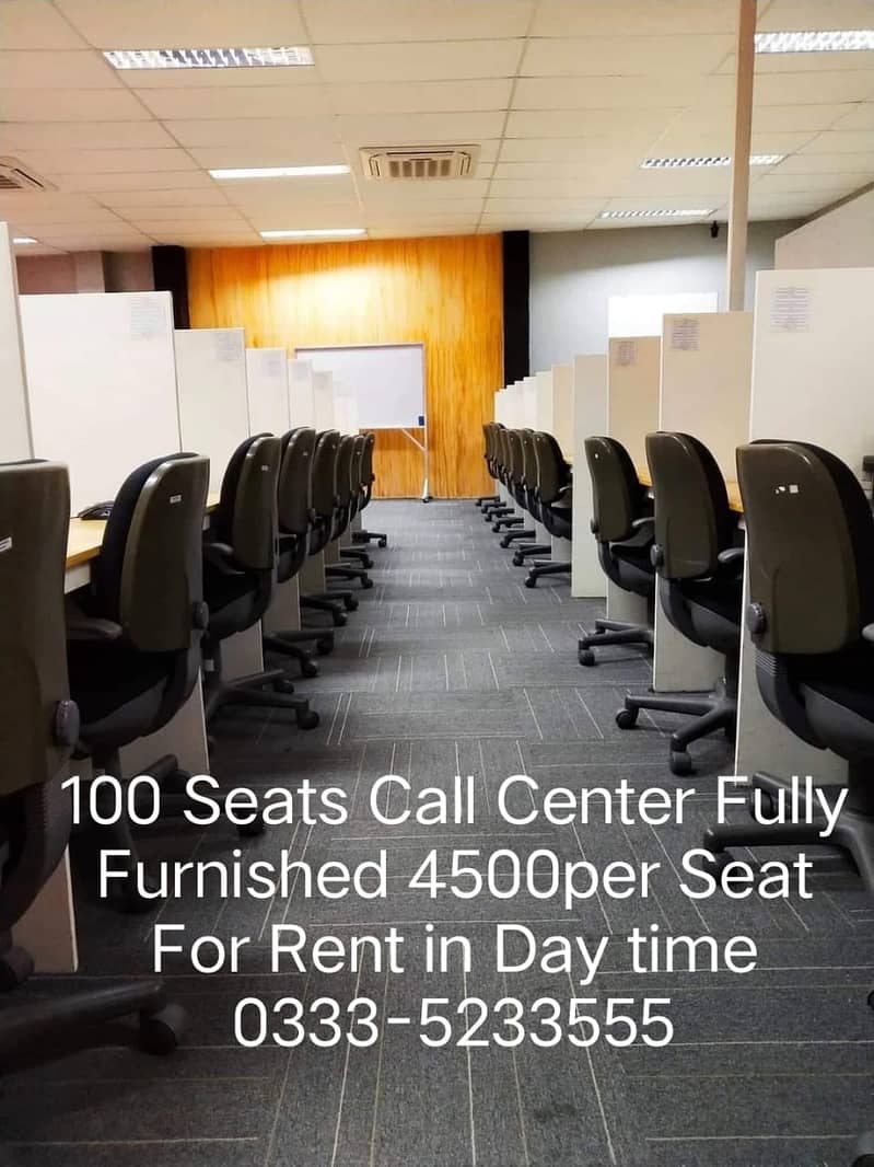 Rent 6000 per seat,Furnished Call Center 10Seats to500 SeatsFor RENT 7