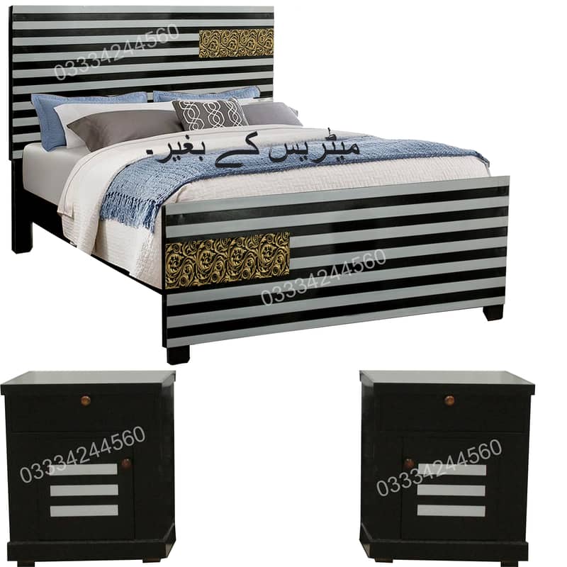 Wooden Double Bed Set With Dressing Set Fixed price 4