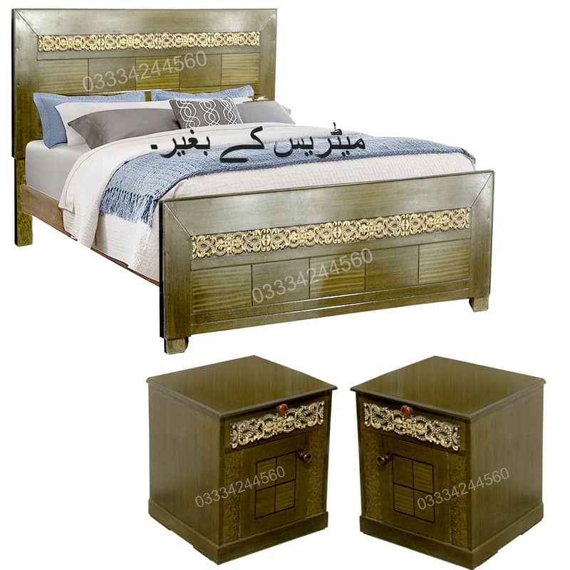 Double Bed & Dressing Set with High-quality Polish 3