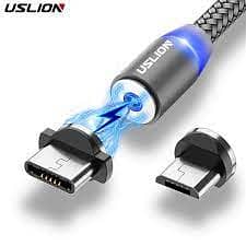 USLION Magnetic USB Cable Fast Charging Micro USB Cable for all Mobile