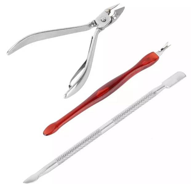 3pcs Stainless Steel Nail Cuticle Scissor Pusher 2