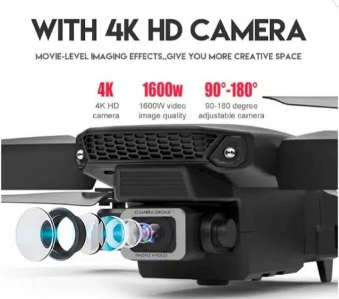 Drone Camera, 4K HD WiFi FPV Live Video Foldable 03020062817 2