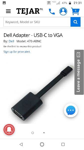 Dell type C to VGA adapter original 3