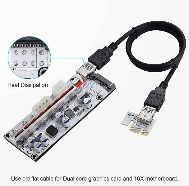 BEYIMEI PCI-E 1X to 16X Riser Card, 3.0 Extension Cable. 0