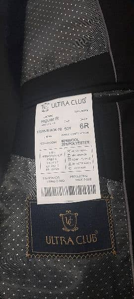 black two piece. . . pant +coat. . . . brand ultra club 9