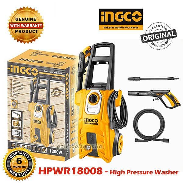 New) INGCO industrial High Pressure Car Washer Machine - 150 Bar 12