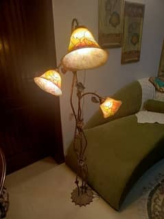 Beautiful standing lamp  3 lights with fiber glass   shades 0