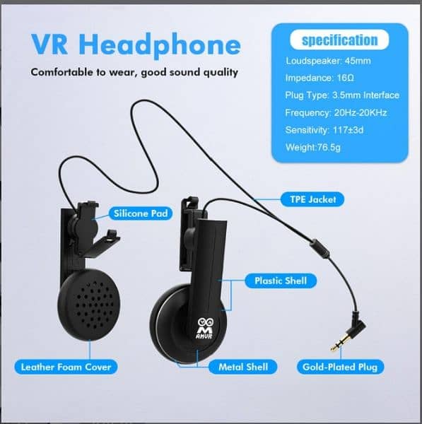 Virtual Reality Headphone Stereo Earphone Headset 2