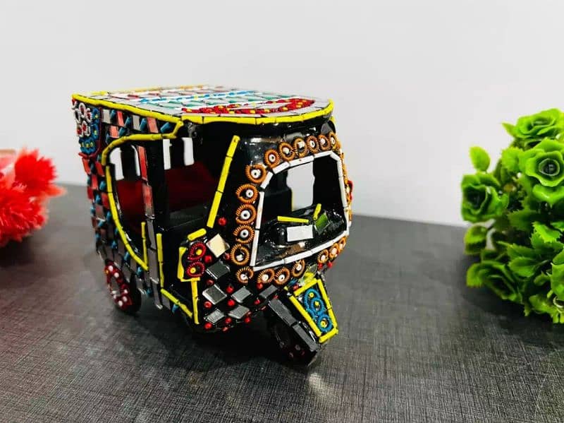 Small Size Mini Rickshaw Handi Craft Handmade 0