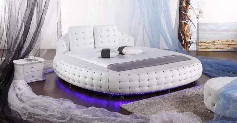 fins brass bed-smart Bed-sofa set-round beds-furniture 7